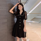 Rochie de dama moderna de culoare neagra - model croiat