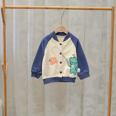 Hanorac pentru copii model nou pentru baieti cu nasturi si aplicatie