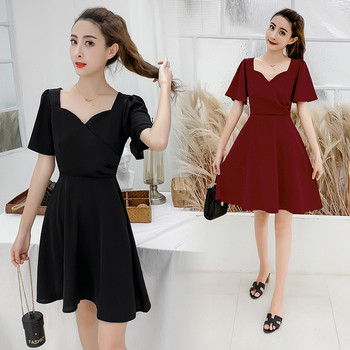 Rochie de dama actuala croiala in doua culori cu maneca scurta