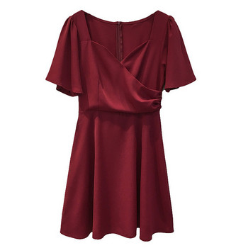 Rochie de dama actuala croiala in doua culori cu maneca scurta