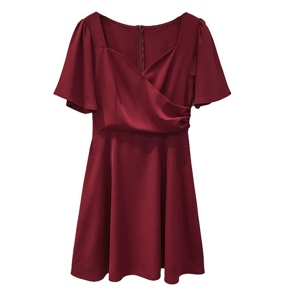 Rochie de dama actuala croiala in doua culori cu maneca scurta