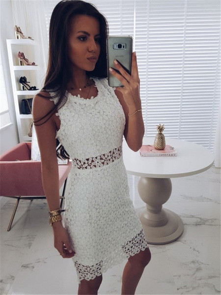 Rochie de dama din dantela alb