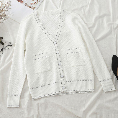 Vestă modernă pentru femei în alb și negru