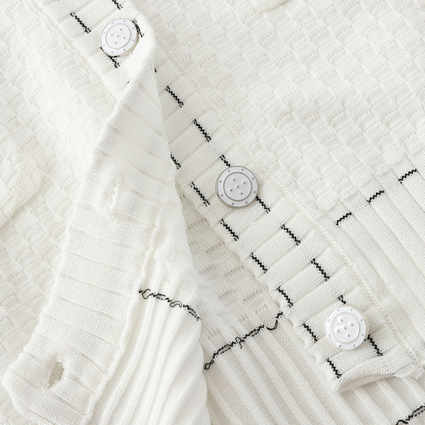 Vestă modernă pentru femei în alb și negru