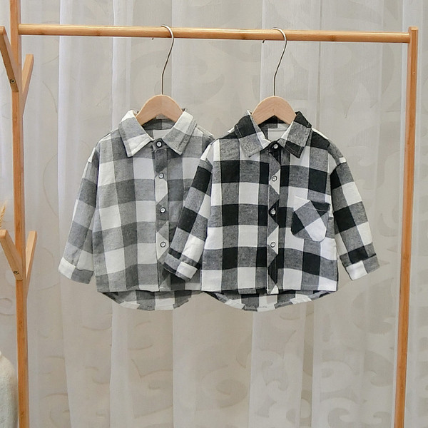 Camasa copii in carouri model nou pentru baieti in doua culori