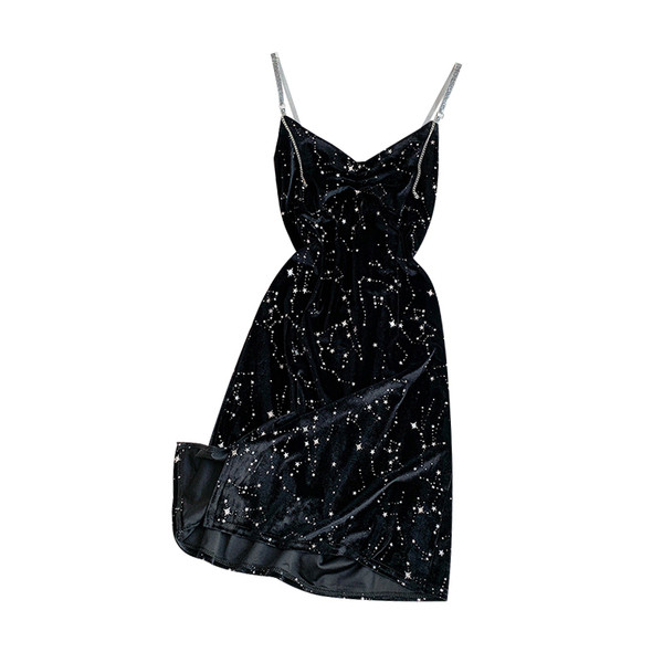 Rochie moderna de dama cu efect stralucitor in negru