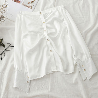 Cămașă elegantă de damă cu mâneci căzute în patru culori