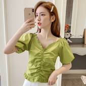 Bluza de dama actuala in doua culori cu decolteu in V