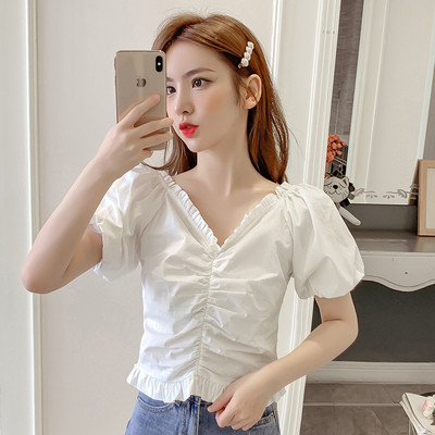 Bluza de dama actuala in doua culori cu decolteu in V