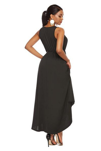 Rochie eleganta de dama cu decolteu O in negru