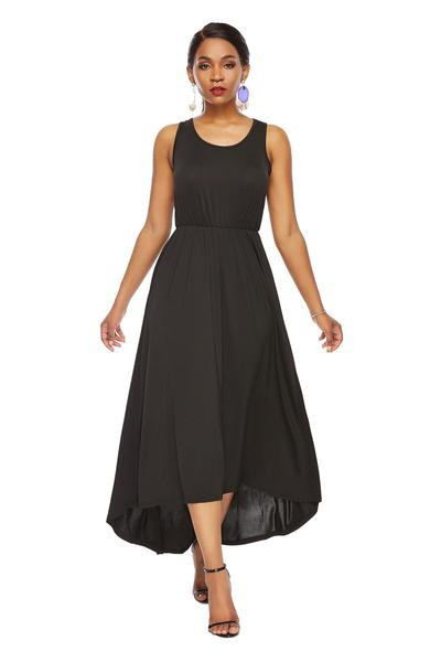 Rochie eleganta de dama cu decolteu O in negru