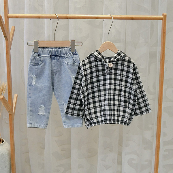 Bluza moderna pentru copii in carouri pentru baieti in doua culori