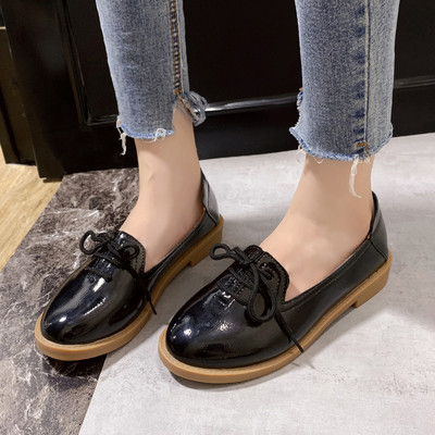 Pantofi casual dama cu sireturi din imitatie de piele in doua culori