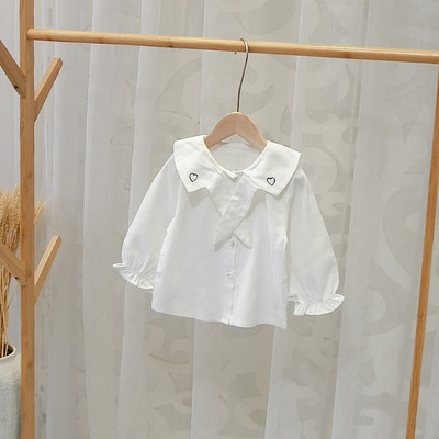 Camasa moderna pentru copii model nou alb pentru fete