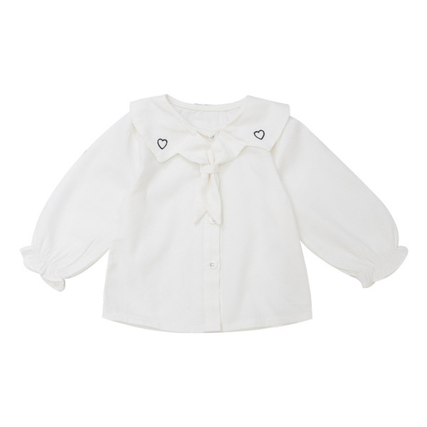 Camasa moderna pentru copii model nou alb pentru fete