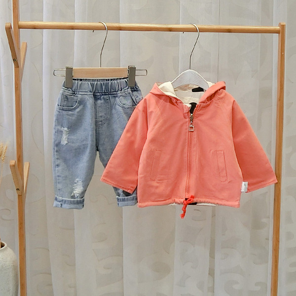 Geaca zilnica pentru copii cu doua fete pentru baieti in doua culori