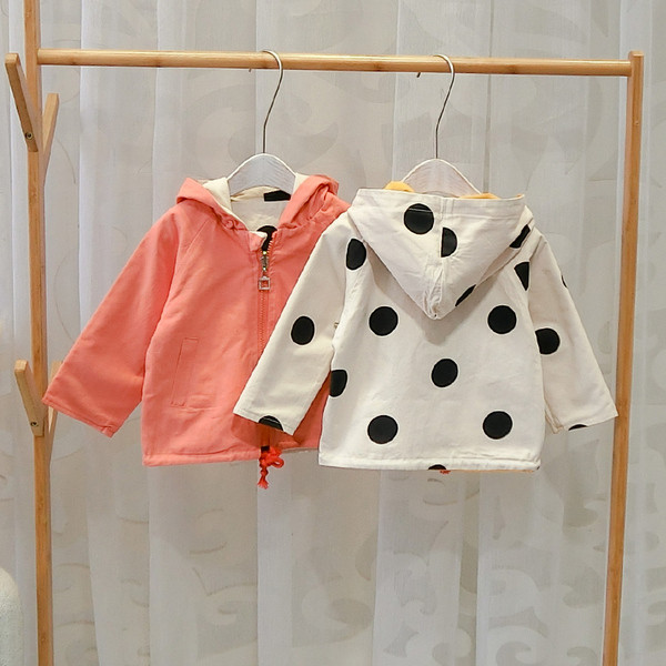 Geaca zilnica pentru copii cu doua fete pentru baieti in doua culori