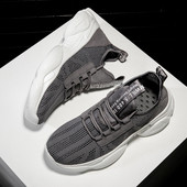 Tenisi moderni pentru bărbați cu șireturi în gri și negru