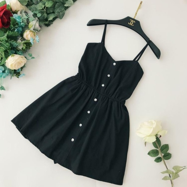 Salopeta de dama moderna cu bretele subtiri si nasturi in mai multe culori