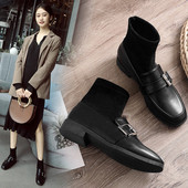 Pantofi casual de dama moderni cu element metalic in negru