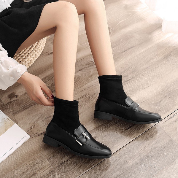 Pantofi casual de dama moderni cu element metalic in negru