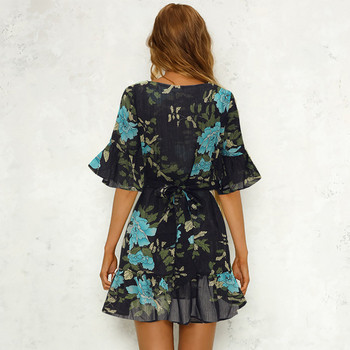 Rochie de dama cu model floral in patru culori