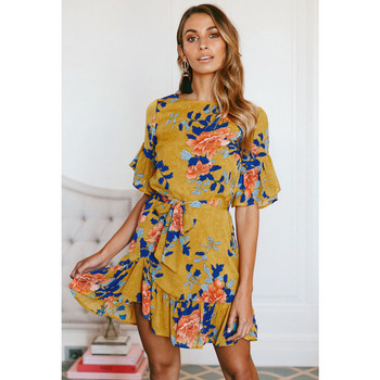 Rochie de dama cu model floral in patru culori