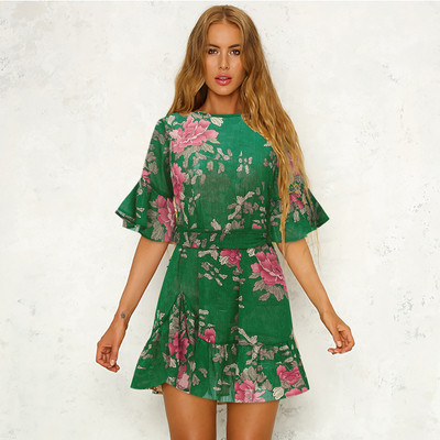 Rochie de dama cu model floral in patru culori