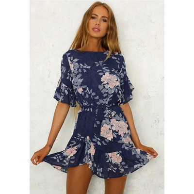 Rochie de dama cu model floral in patru culori