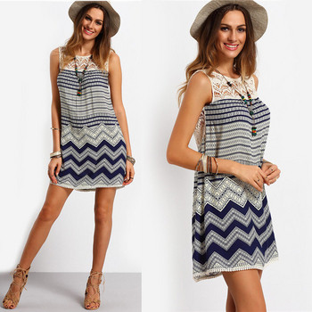 Rochie casual de dama cu decolteu O in albastru