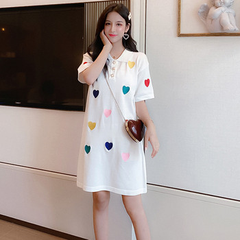 Rochie de dama actuala - model croiat cu maneci scurte in doua culori