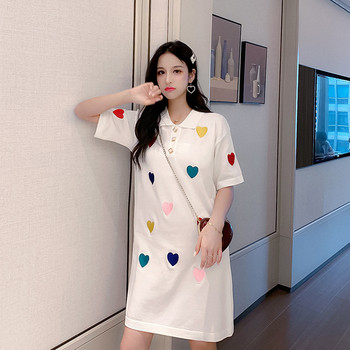 Rochie de dama actuala - model croiat cu maneci scurte in doua culori