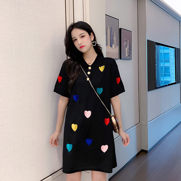 Rochie de dama actuala - model croiat cu maneci scurte in doua culori