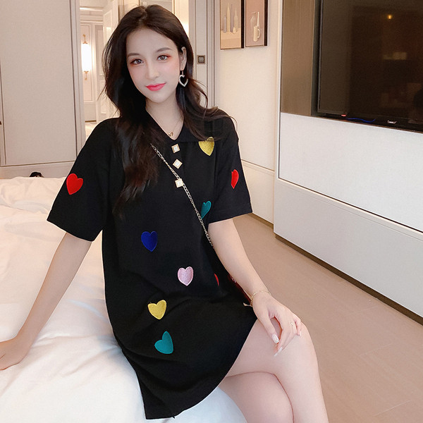 Rochie de dama actuala - model croiat cu maneci scurte in doua culori