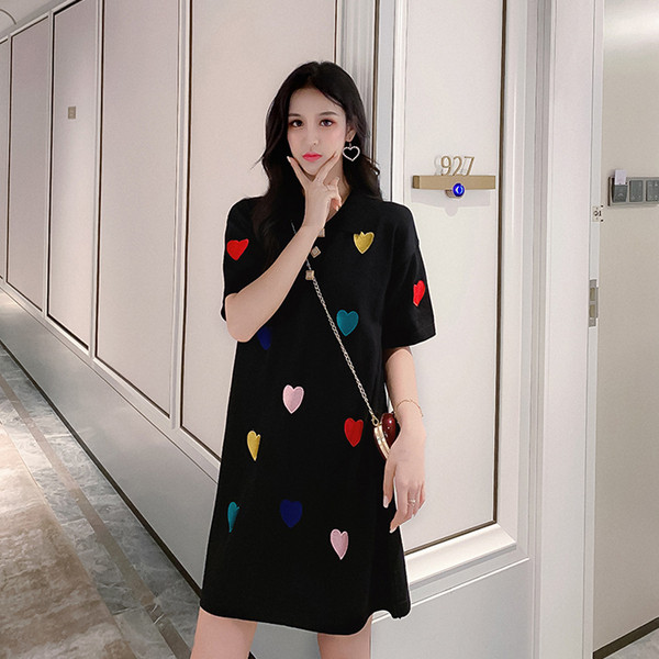 Rochie de dama actuala - model croiat cu maneci scurte in doua culori