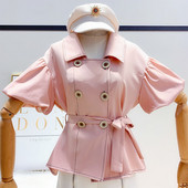 Cămașă de damă cu nasturi și mâneci scurte în patru culori