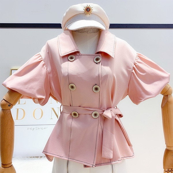 Cămașă de damă cu nasturi și mâneci scurte în patru culori