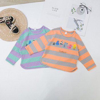 Раирана детска блуза за момчета в два цвята 