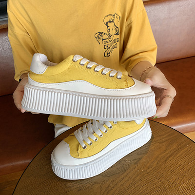 Μοντέρνα γυναικεία παπούτσια με ίσες σόλες με δεσμούς σε διαφορετικά χρώματα