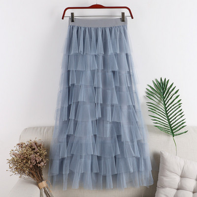 Fusta de dama moderna in mai multe culori cu tul