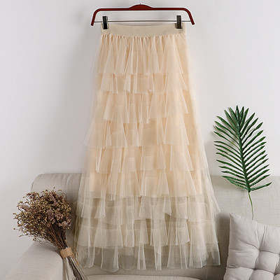 Fusta de dama moderna in mai multe culori cu tul