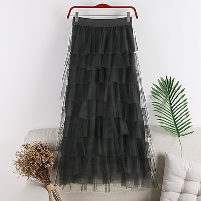 Fusta de dama moderna in mai multe culori cu tul