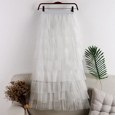 Fusta de dama moderna in mai multe culori cu tul