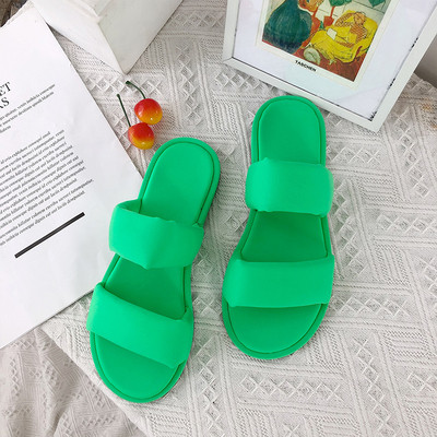 Дамски ежедневни чехли с равна подметка в три цвята