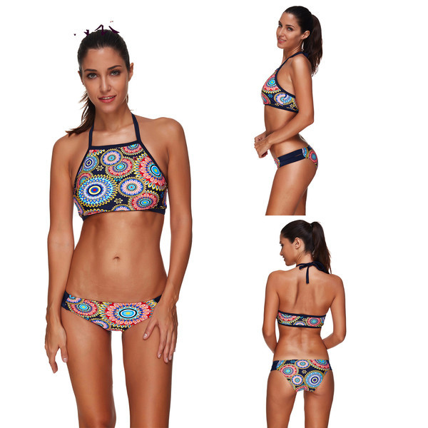 Costum de baie modern pentru femei din două piese, cu model