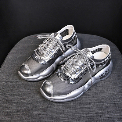 Μοντέρνα γυναικεία πάνινα παπούτσια με κορδόνια  και πούλιες σε διάφορα χρώματα