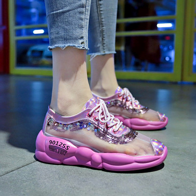 Μοντέρνα γυναικεία πάνινα παπούτσια με κορδόνια  και πούλιες σε διάφορα χρώματα