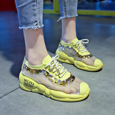 Μοντέρνα γυναικεία πάνινα παπούτσια με κορδόνια  και πούλιες σε διάφορα χρώματα