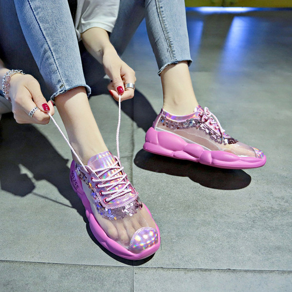 Μοντέρνα γυναικεία πάνινα παπούτσια με κορδόνια  και πούλιες σε διάφορα χρώματα