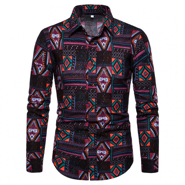 Cămașă casual bărbătească cu mâneci lungi și guler clasic